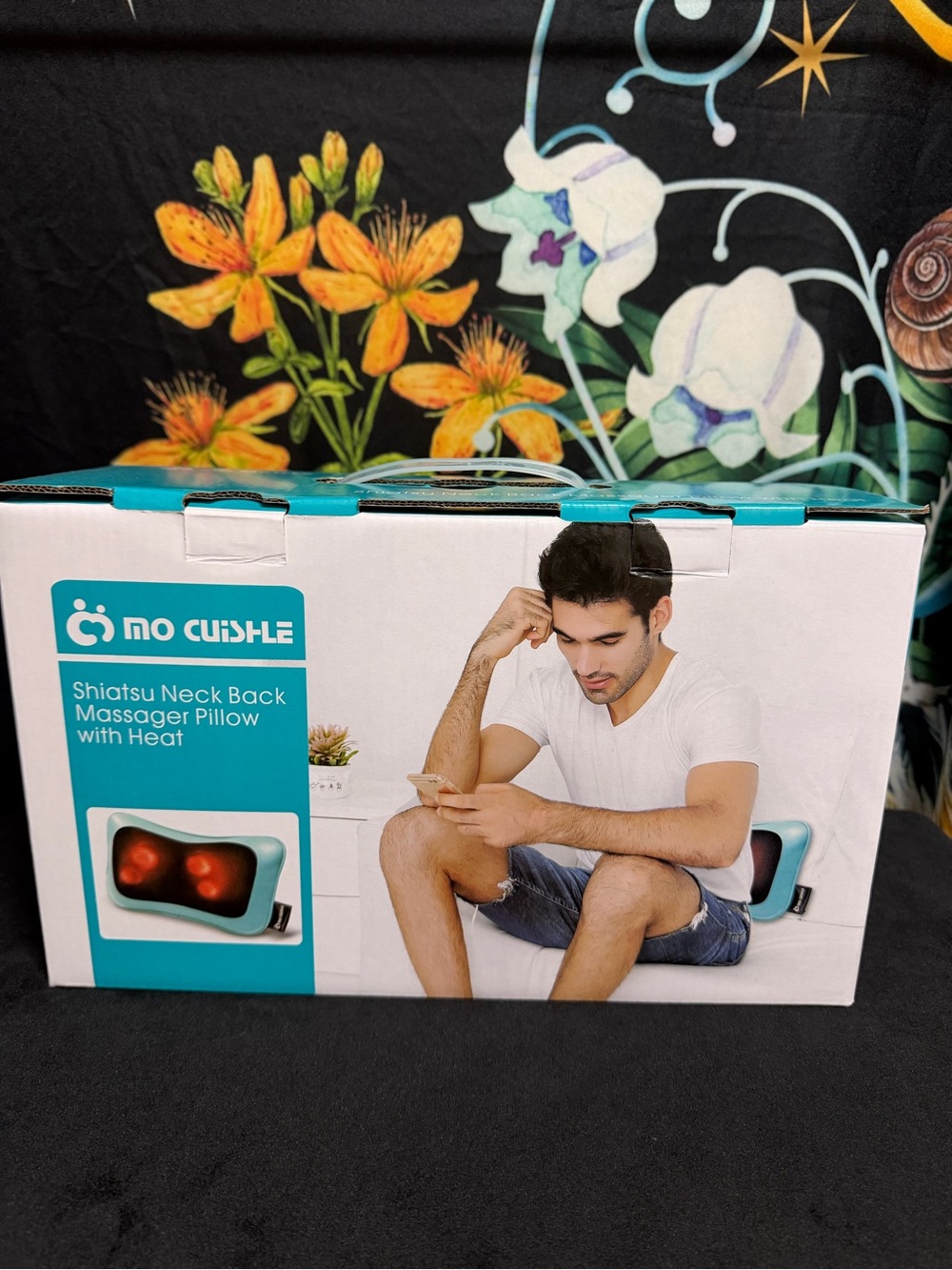 Teal Shiatsu Neck & Back Massager Pillow with Heat